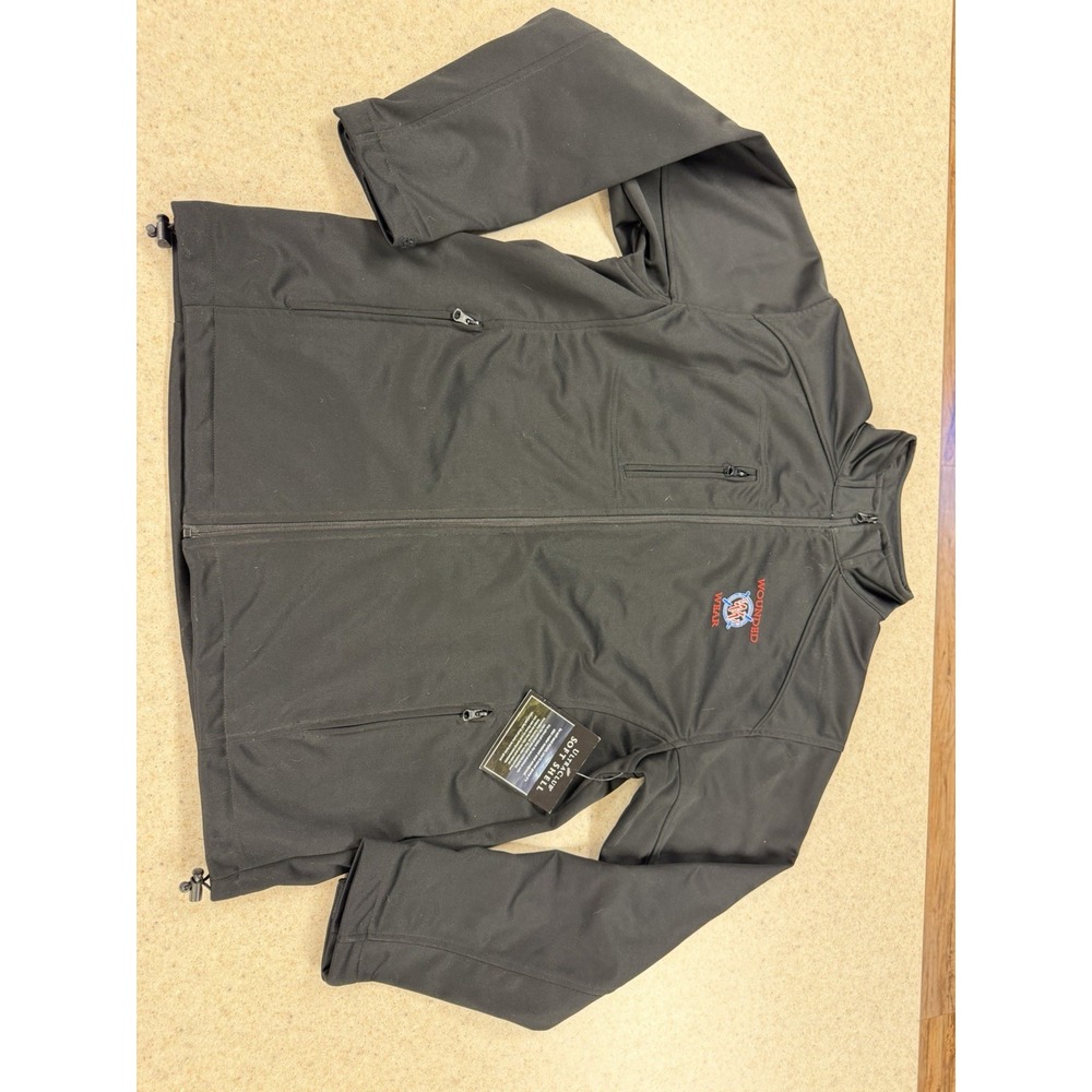 UltraClub Wounded Wear Soft Shell Jacket Mens M Black Full Zip Military Veteran
